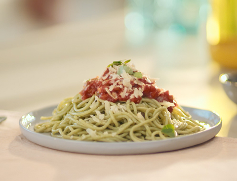 Spinat-spaghetti